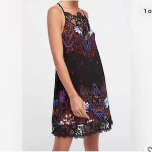 Free People Who's Sorry Now Printed Floral Lace Dress XS